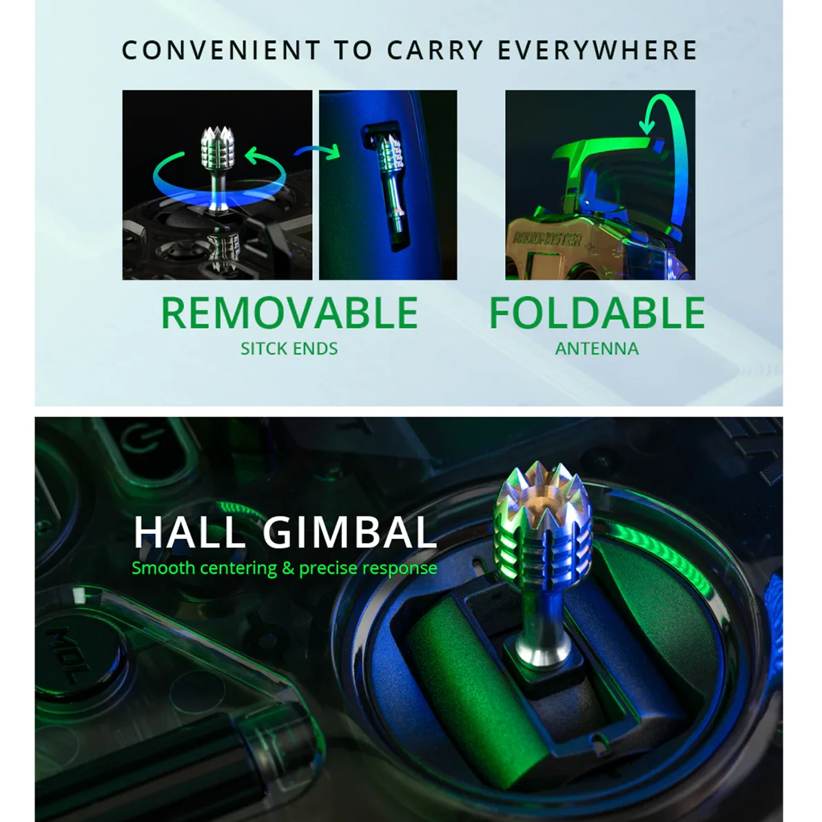 Wireless 2.4G CC2500 Remote Controller with 18650 Battery Slot