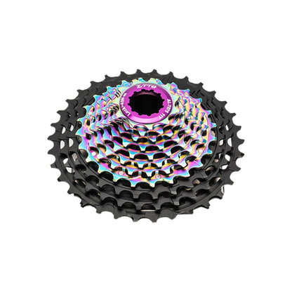 11S Road Bike Freewheel 34T Lightweight CNC Cassette Black Rainbow