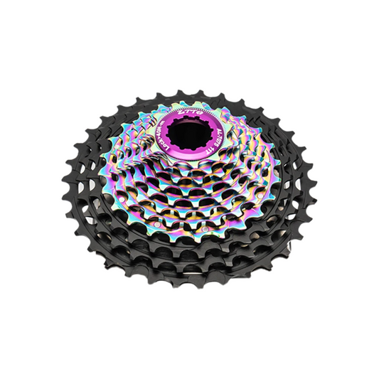 11S Road Bike Freewheel 34T Lightweight CNC Cassette Black Rainbow