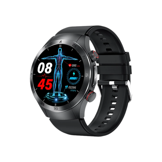 ECG PPG Fitness Smartwatch with Laser Therapy Black