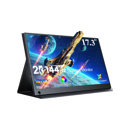 2K 17.3" Portable Gaming Screen with Stand 144Hz