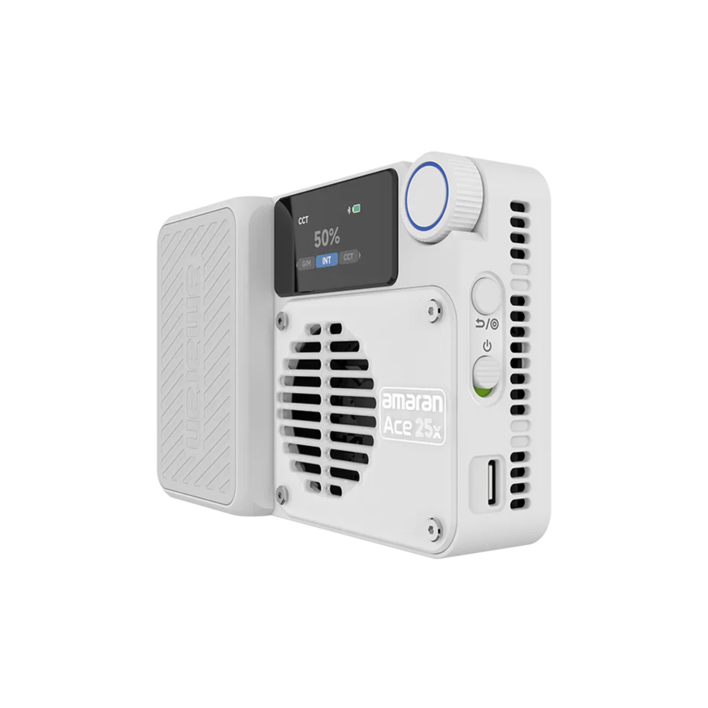 White Portable Bi Color LED Video Light with Fast Charging