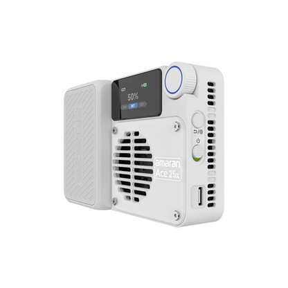 White Portable Bi Color LED Video Light with Fast Charging
