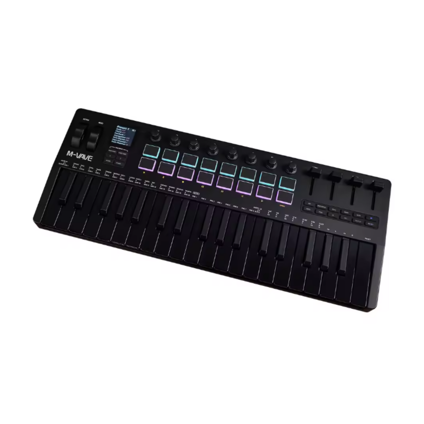 Wireless 37-Key MIDI Controller with Hardware Controls and Pads