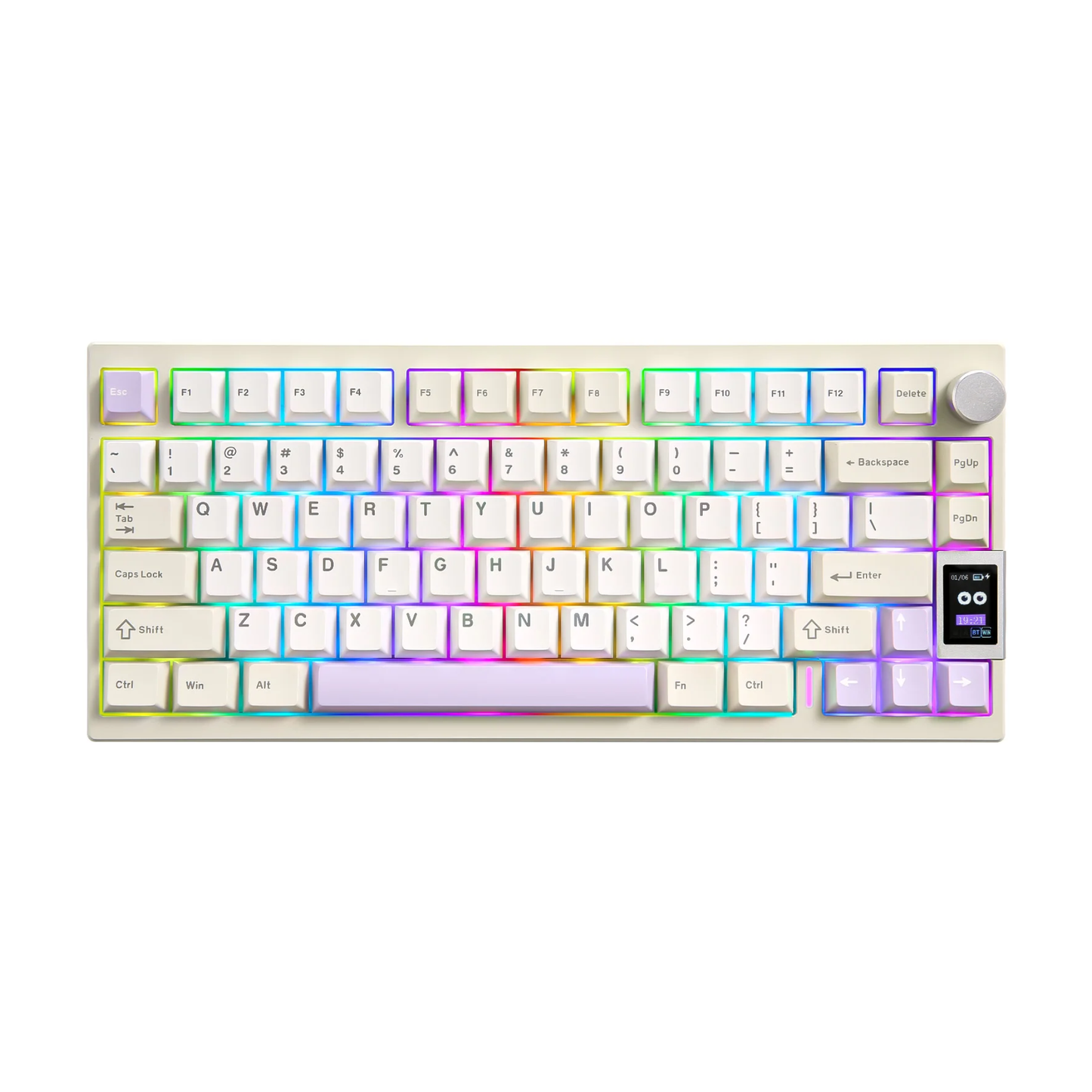 Beige Custom QMK/VIA Mechanical Keyboard Wireless