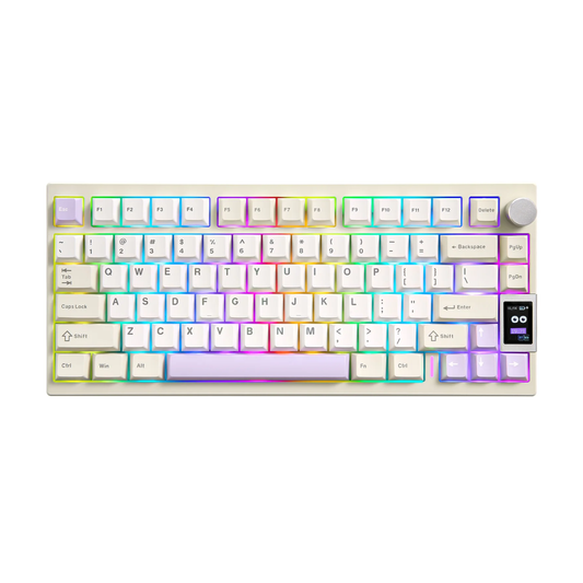 Beige Custom QMK/VIA Mechanical Keyboard Wireless