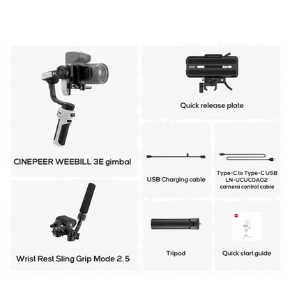 3 Axis Camera Gimbal Stabilizer with Grip Mode 2.5