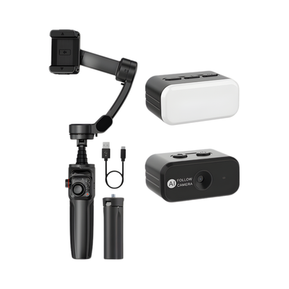 Foldable 3-Axis Gimbal Stabilizer with Telescopic Rod and Kit