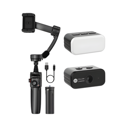 Foldable 3-Axis Gimbal Stabilizer with Telescopic Rod and Kit