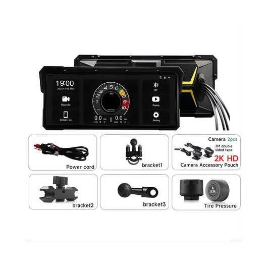 Waterproof Motorcycle CarPlay Screen with TPMS