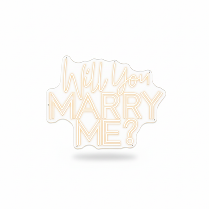 Warm White 50x40cm Will You Marry Me Neon Wall Light