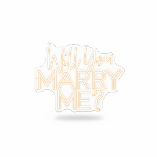 Warm White 50x40cm Will You Marry Me Neon Wall Light