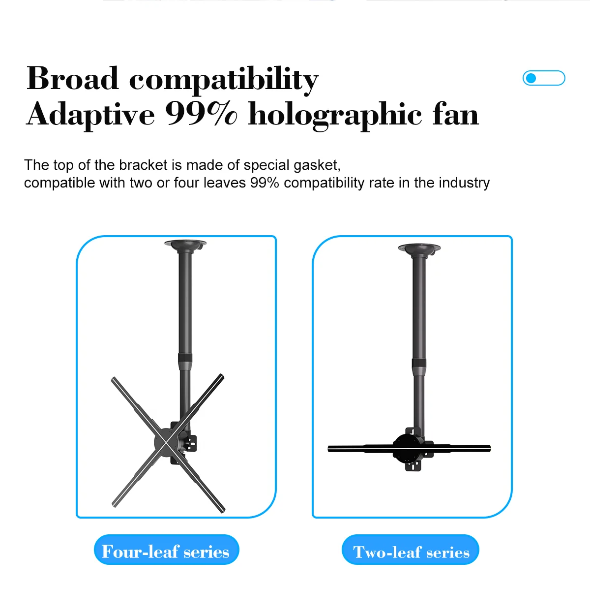 Adjustable 3D Hologram Fan Mount Universal Steel Hook Stand