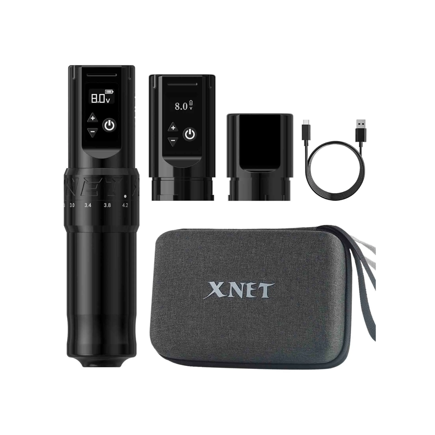 Wireless Tattoo Pen LCD Battery Adjustable 7 Stroke
