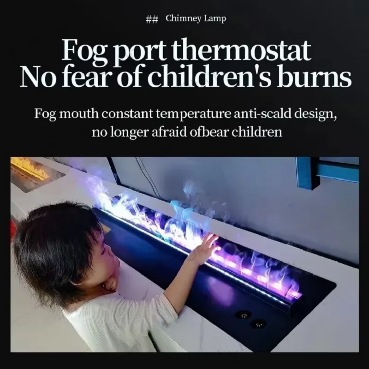 1000mm 3D Atomizing Fireplace with APP Flame Control