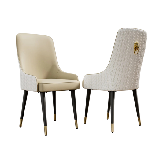 Dining Chairs Set of 2 White Knocker Back
