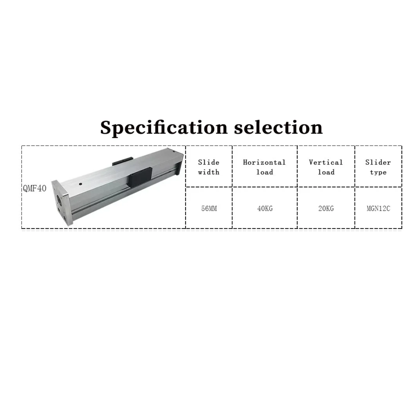 Heavy-Duty Linear Rail Guide Stage 200mm