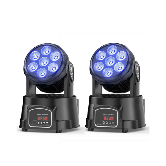 2 Pack 105W Moving Head Stage Lights with RGBW LEDs