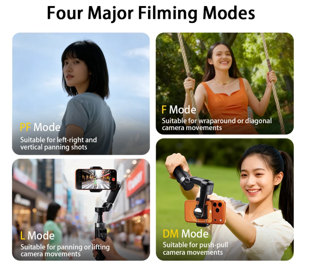 3-Axis Smartphone Gimbal with AI Face Tracking