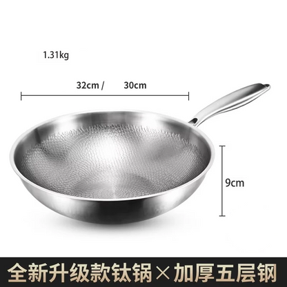 30cm Titanium Wok Flat Bottom Non-Stick Pan