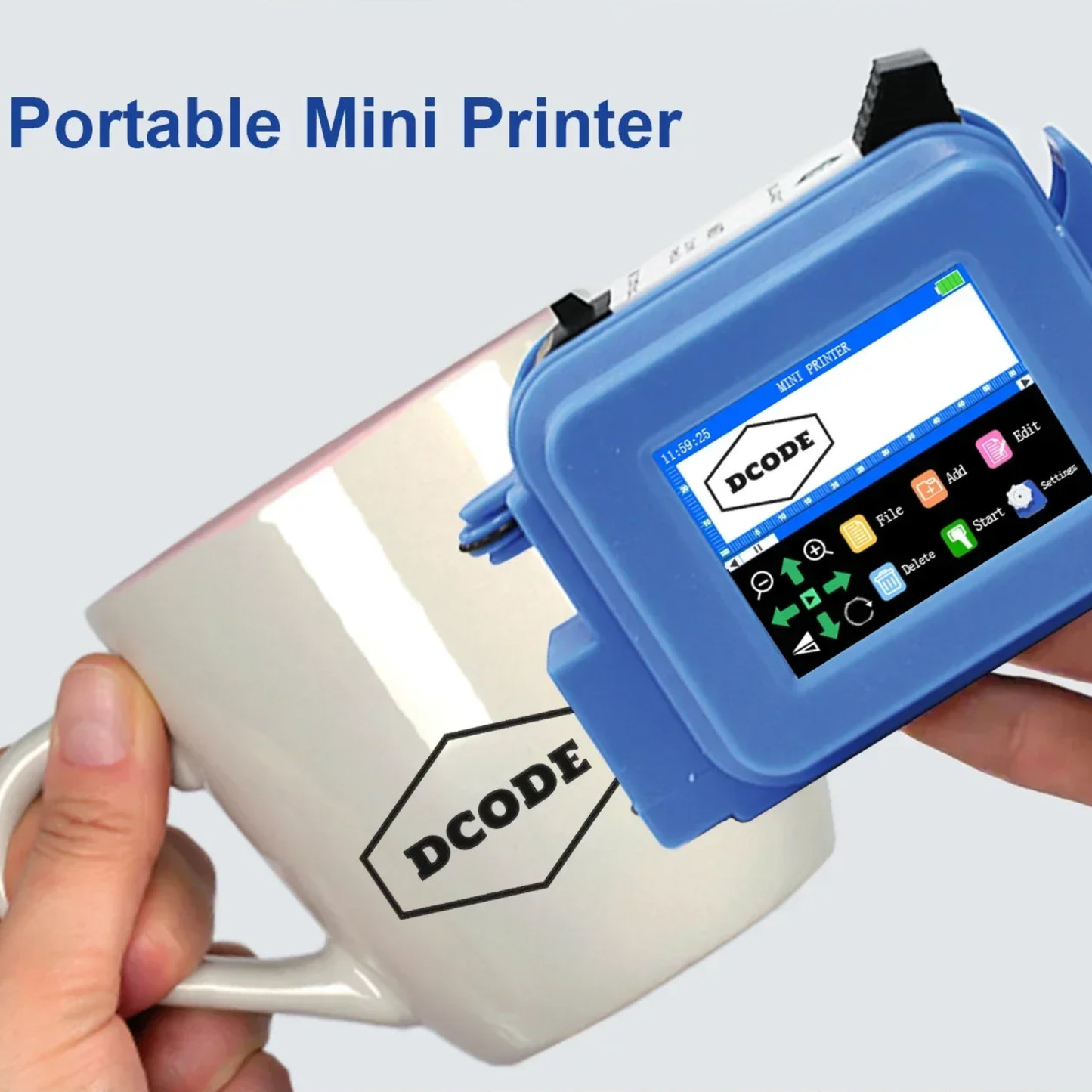 Compact Handheld Printer for Labels Barcodes and Logos