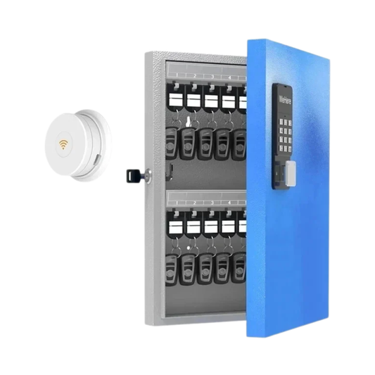 WiFi-Enabled 32-Key Wall Mounted Lock Box Blue