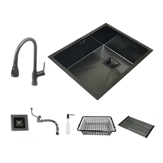 55x40 Modern Black Kitchen Sink 304 Stainless