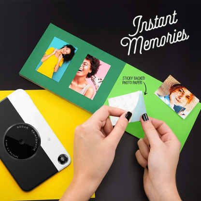 Black Portable ZINK Inkless Camera 40 Sheet Bundle