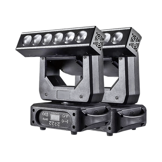 2-Pack 6x20W RGBW LED Moving Head Stage Lights