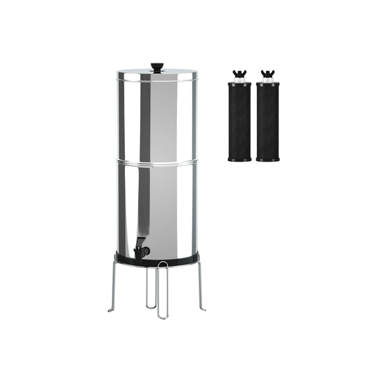 Portable Gravity Water Filtration Bucket with Stand for Outdoor Use