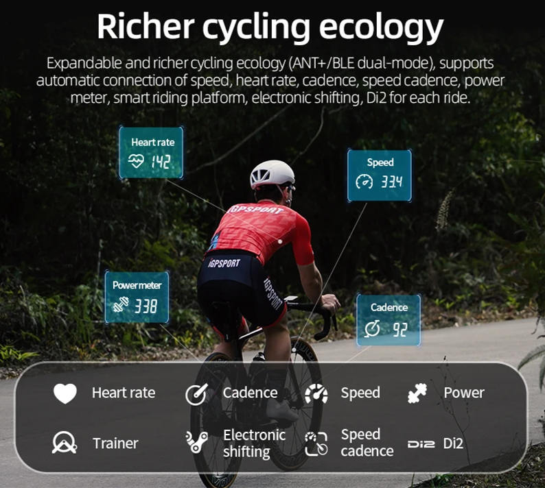 Wireless Cycling Computer with GPS Navigation and Heart Rate Sensor