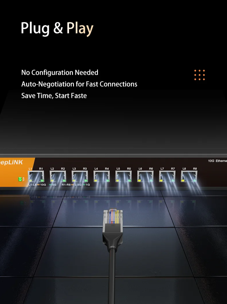 10Gbps 8-Port Ethernet Switch High Speed