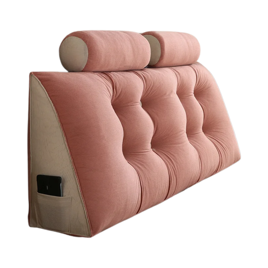 Pink Wedge Bed Pillow with Back Support and Pain Relief