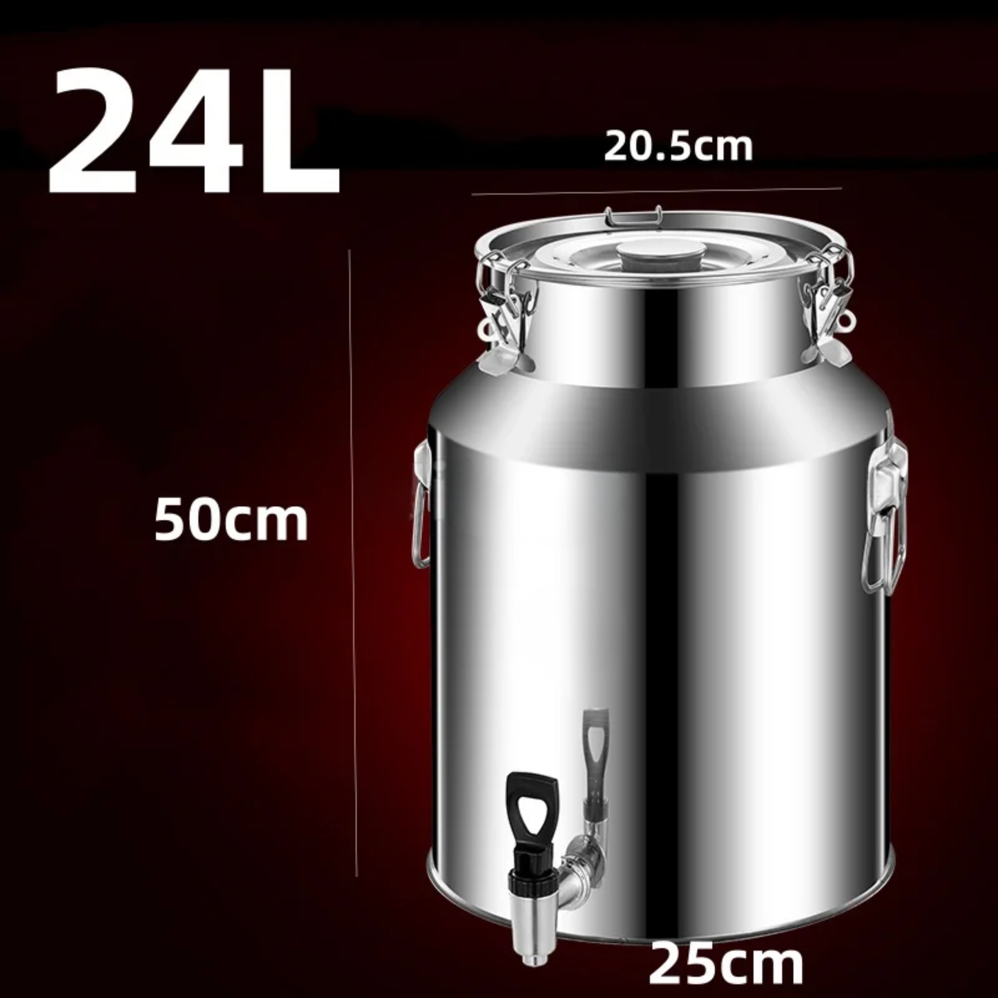 24L 316 Stainless Steel Food Storage Barrel with Faucet
