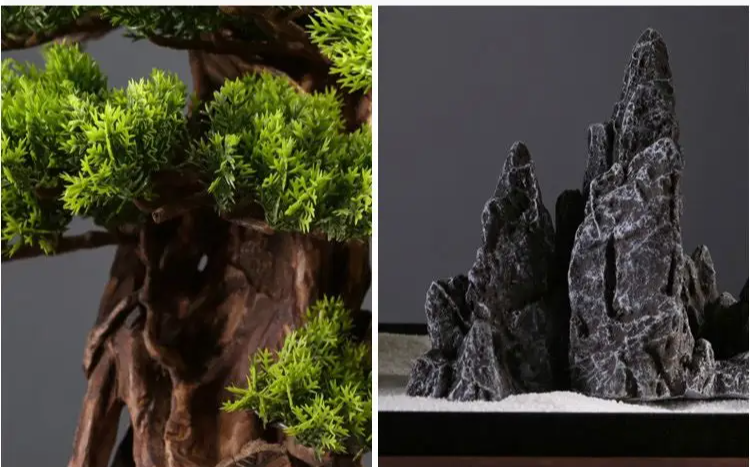 Artificial Pine Bonsai Landscape for Desk