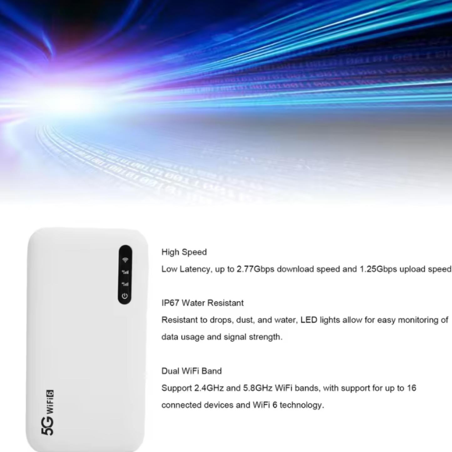 5G Portable WiFi 6 Router 6100mAh for Seamless Connectivity