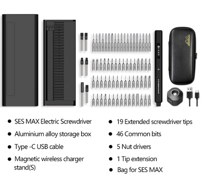 Smart Motion Control Precision Screwdriver Set Plus Black