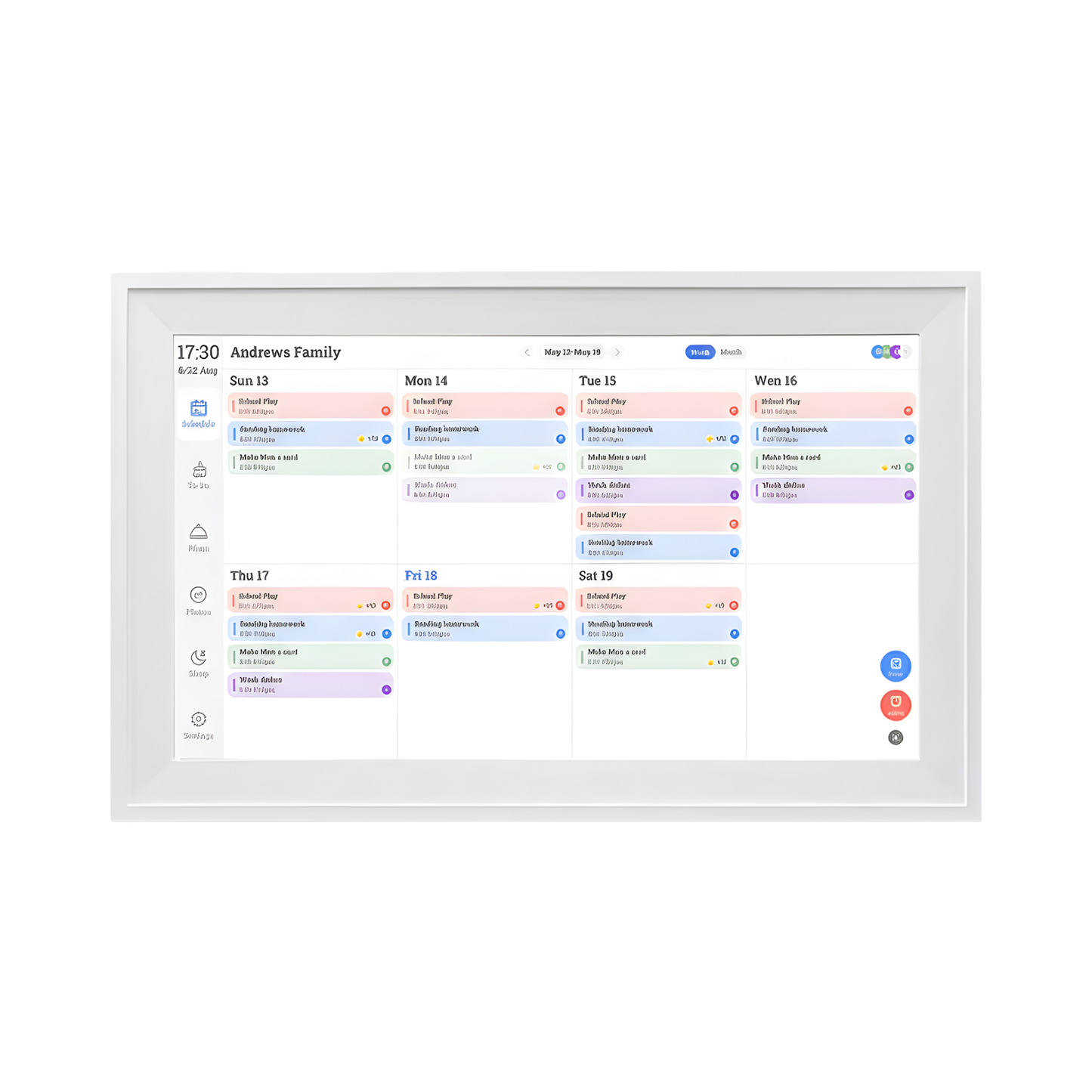 15.6 Inch Smart Home Chore Chart Touch Display White