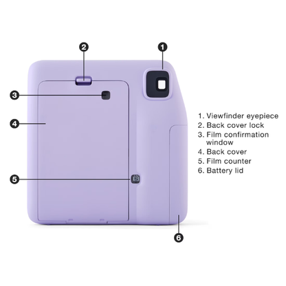 Blue Instant Photo Camera with Auto Focus and Strap