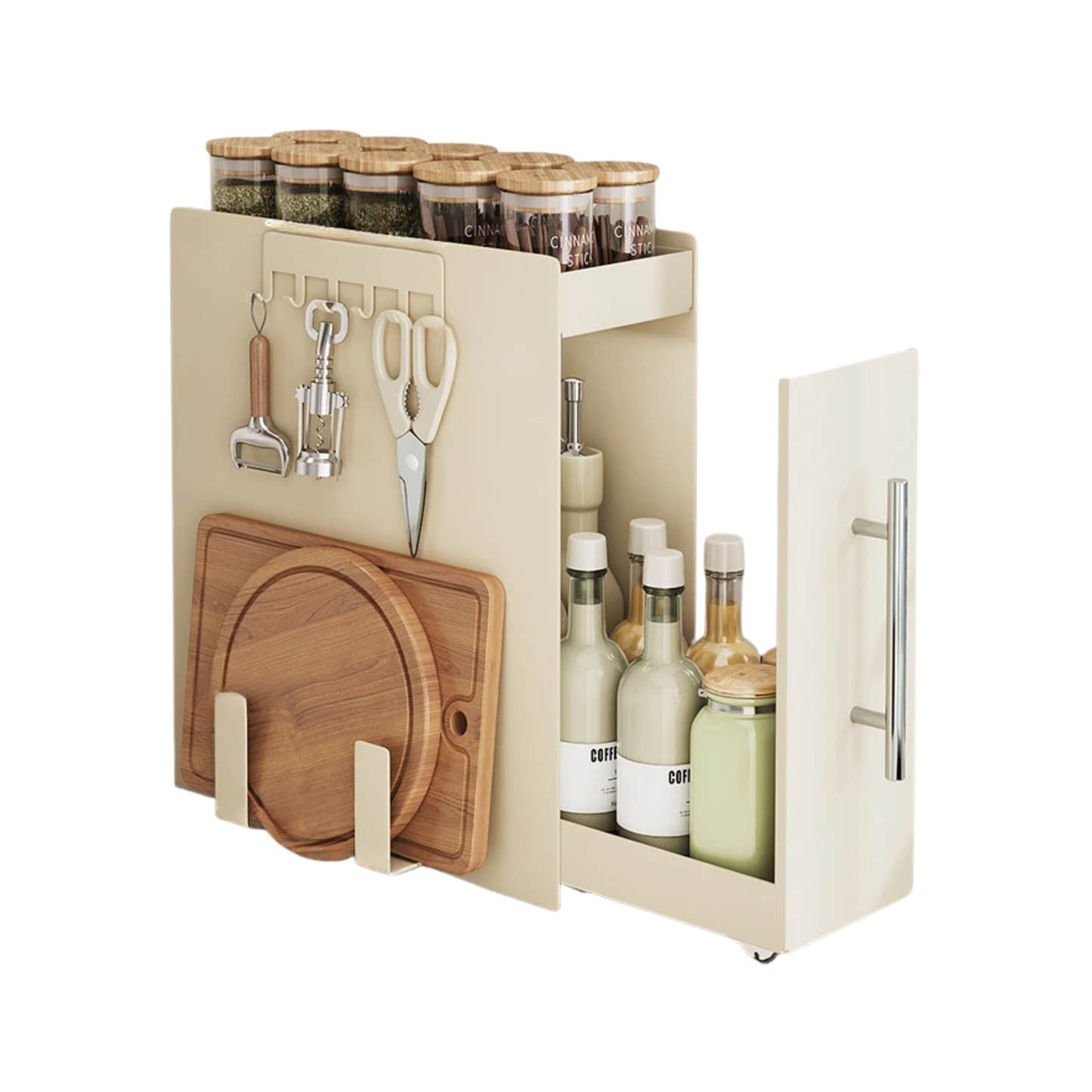 Upgraded 2-Tier Pull-Out Kitchen Spice & Sauce Rack