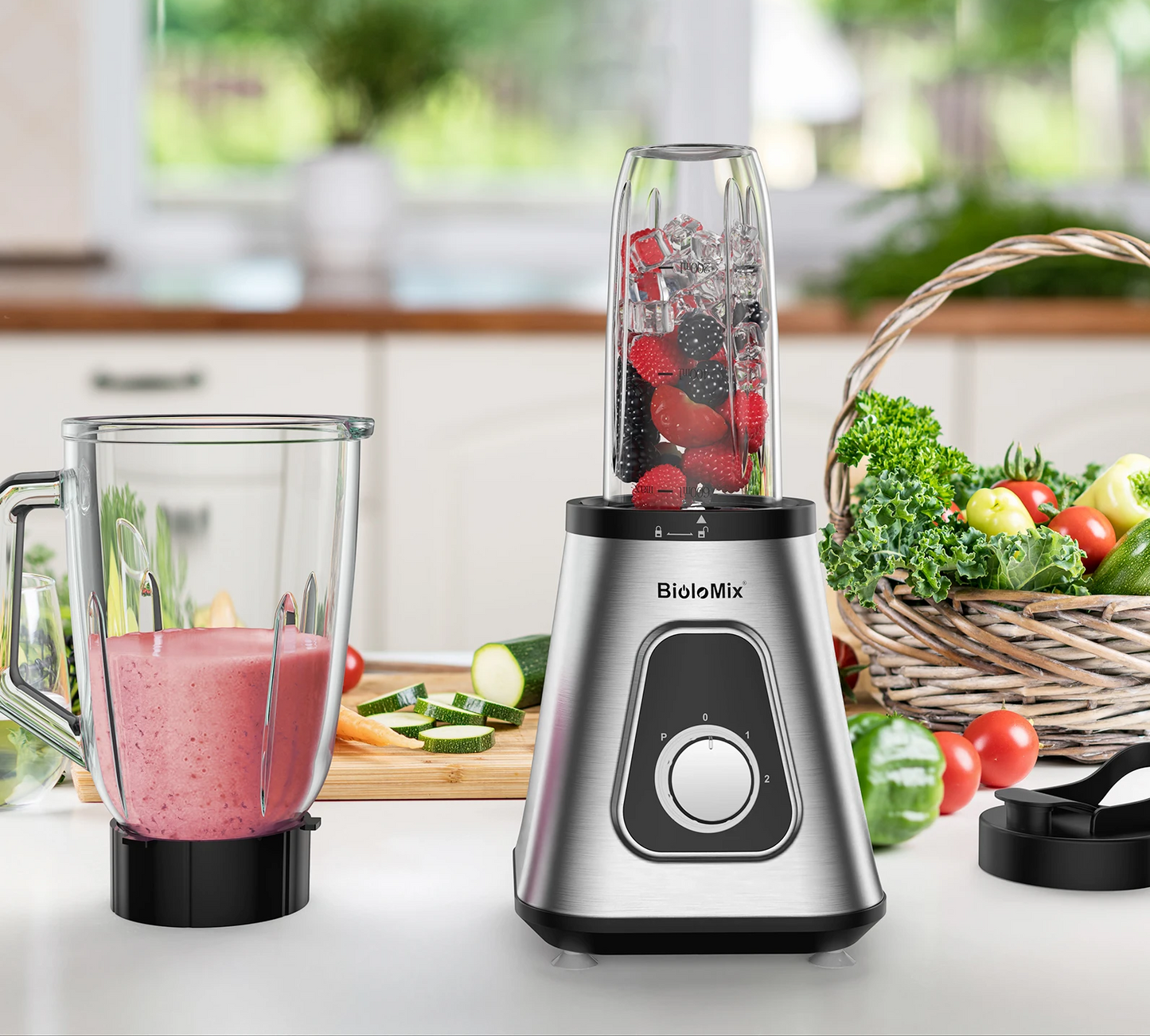 1300W Smoothie Blender 1.5L Glass Jar Frozen Fruit