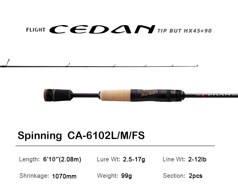 Lightweight 36T Carbon Spinning Rod for Bass Fishing
