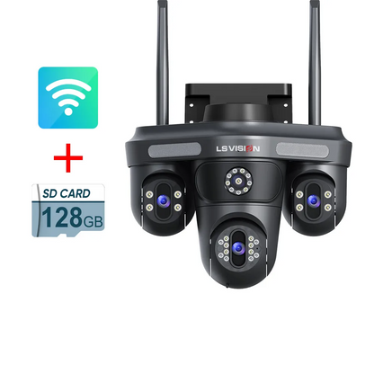 35MP 3 Screen WiFi Security Camera 128GB