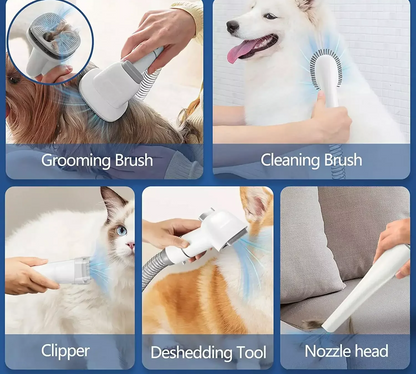 Cordless Pet Grooming Vacuum Kit with Large Hair Collector