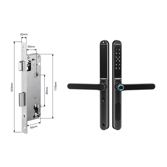 Keyless Outdoor Door Lock RFID App Control Black