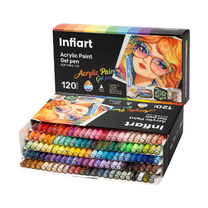 120 Colors Acrylic Paint Markers Professional Art Set