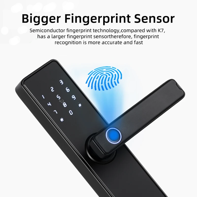 Smart Fingerprint Door Lock Tuya App 22x240mm
