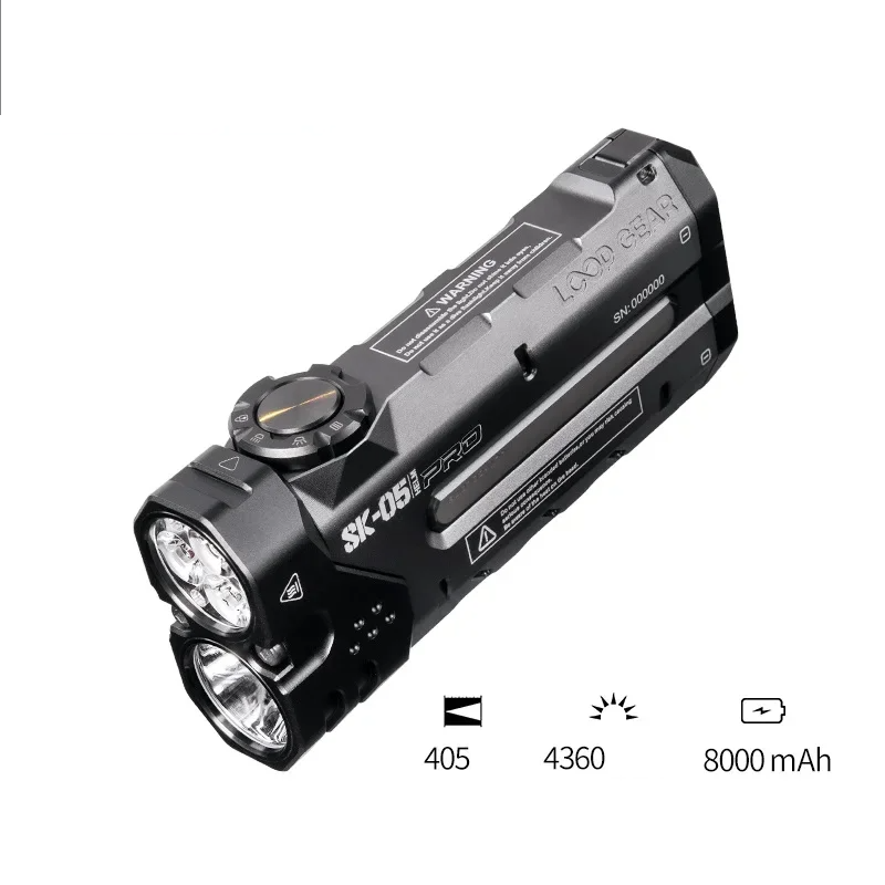 SK05 PRO LED Flashlight 4360LMS Long Range Rechargeable