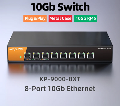 10Gbps 8-Port Ethernet Switch High Speed