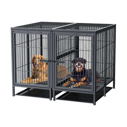 Large Steel Pet Kennel Cage with Removable Floor Trays